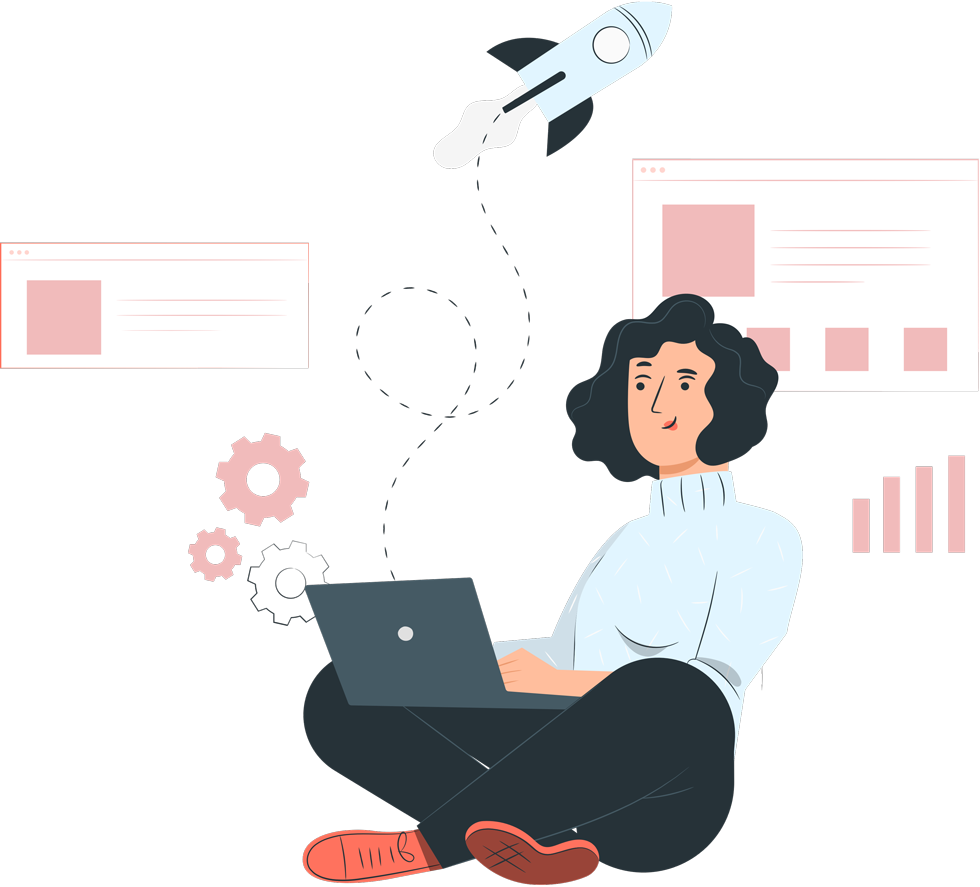 Kvinna som administrerar sitt projekt