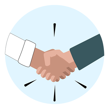 Handskakning mellan två personer